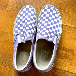 Men’s purple checkered slip on Vans